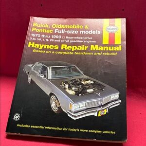 Haynes Repair Manual for Buick, Oldsmobile & Pontiac - Black Cover